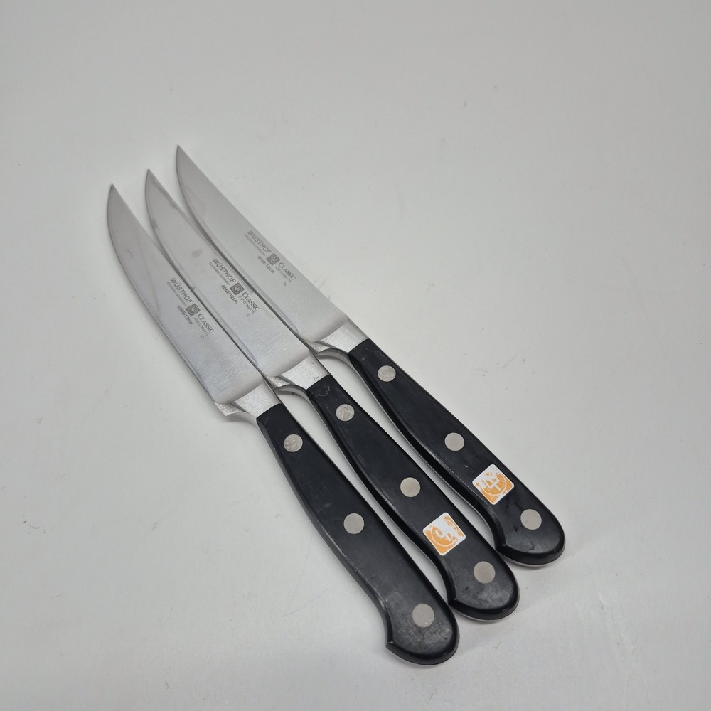 Wusthof Classic 4068/12cm 4 1/2" Steak Knife Full Tang Solingen Germany Set Of 3